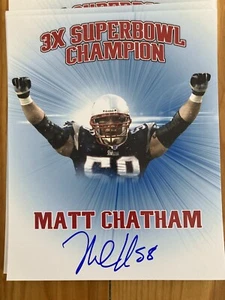 Ehemaliges New England Patriots Matt Chatham Autogramm 8x10 Bild - Bild 1 von 4