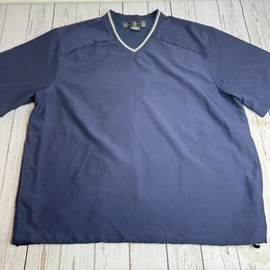 Vintage Nike Golf V Neck Short Sleeve Windbreaker Jacket Mens Large Navy Y2K - Picture 1 of 12