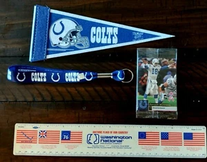 INDIANAPOLIS COLTS LOT OF 3 ITEMS - PENNANT, KEY CHAIN, CARD SET(3) - RARE! - Picture 1 of 3