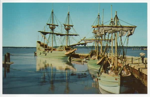 Colonist Ships Susan Constant, Godspeed, Discovery Jamestown VA Vintage Postcard - Picture 1 of 12