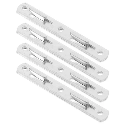  4 Pairs Bed Frame Fittings Metal Rail Brackets Hardwares Connectors - Image 1 of 4