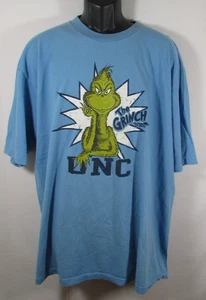 T-shirt vintage Dr Seuss The Grinch UNC North Carolina Tarheels taglia 2XL made in USA - Foto 1 di 5