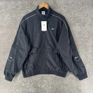 Nike Sportwear Solo Swoosh Woven Track Jacket Black Men’s Size Medium FB8622-010 - Picture 1 of 8