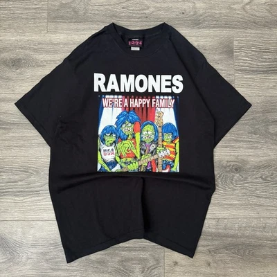 Camiseta vintage Ramones Were a Happy Family banda gráfica talla mediana Foto 1 de 4