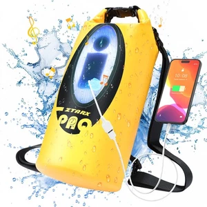 Solar Whaterproof Bag Backpack 10L Built-in Bluetooth Speaker & LED,Rechargeable - Picture 1 of 21