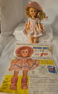 Vintage 1957 Fab Werbe Werbebild Kunststoff Lauflernwagen Puppe Spielzeug Broschüre  - Bild 1 von 15