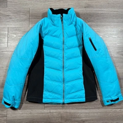 Abrigo de esquí para mujer Obermeyer 11142 azul relleno de plumón talla 8 Foto 1 de 4