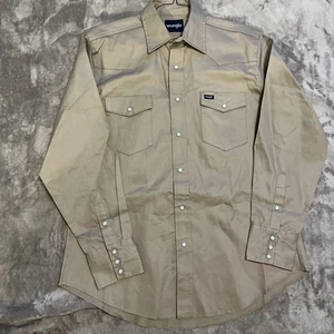 Wrangler Herren Cowboy Schnitt Western Langarm Druckknopf Arbeitshemd Lg Khaki 10MS70319 - Bild 1 von 20