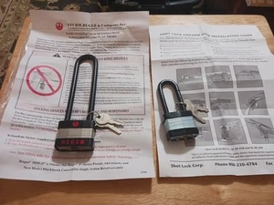 New Ruger 5050 5" 50mm & Shot Lock 2.5" 40mm Gun Padlocks 2 Keys Free Shipping  - Picture 1 of 11