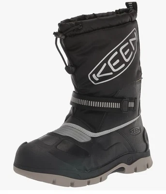 KEEN Snow Troll Insulated Waterproof Pull on Winter Boots. Bk/Silver. 13 Kids - Image 1 of 4