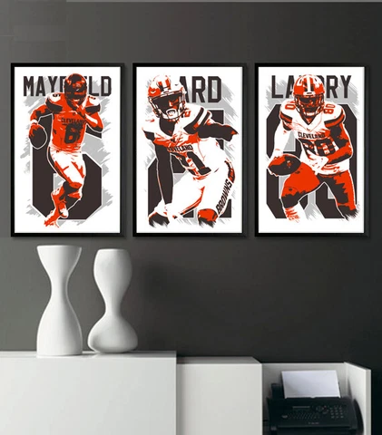 CLEVELAND BROWNS art print/poster FAN PACK #2 3 PRINTS! JARVIS LANDRY Cover