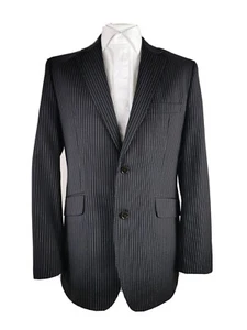 Vintage Firenze Nadelstreifen Smart Blazer Sportjacke mit Ellenbogen Patches Gr. 42 - Bild 1 von 8