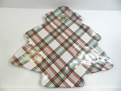 Bandeja de placa de melamina Michel Design Works vintage a cuadros árbol de Navidad SWTP363 Foto 1 de 4