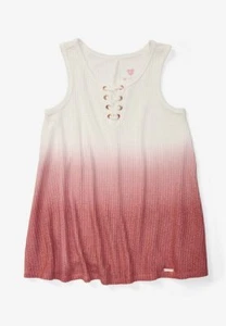 Justice Girls Ombre Lace Up Waffle Tank - New with Tags - Picture 1 of 2