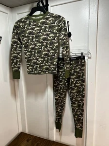 Hanes Boys Thermal Pajama Set Camouflage Waffle Knit Size Small (6/8) - Picture 1 of 12