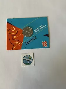 2012 LONDON OLYMPIC SPORTS 2011 50p COIN UNC SEALED IN CARD. TENNIS. - Picture 1 of 12