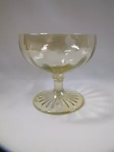 Vintage Carnival Glass Champagne Glass Parfait Dish Yellow Carnival Glass - Picture 1 of 12