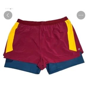 Four Laps Ladies Command Shorts Sz Small Pinot/Radiant Yellow/Moonlight  NEW - Picture 1 of 3