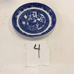 Antike Allerton Blue Willow Porzellan Untertasse England 5 3/4" Durchmesser Vintage - Bild 1 von 12