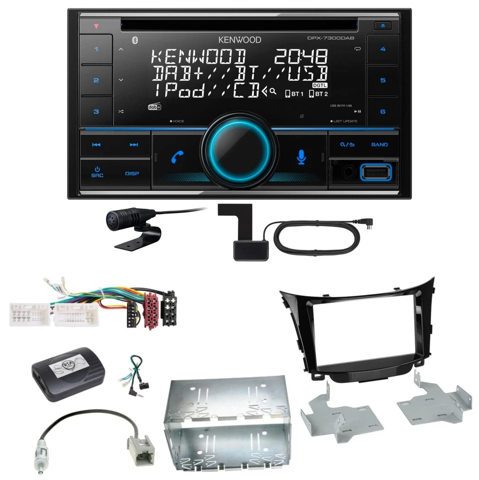 Kenwood DPX-7300DAB Bluetooth DAB CD USB Einbauset für Hyundai i30 GD GDH - Bild 1 von 1