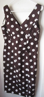 NWT R & K Brown White Cotton Sun Dress Sleevless 10 Medium - Image 1 of 4