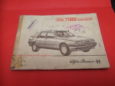 Alfa Romeo 75 2.0 TD Libretto uso e manutenzione Originale - Immagine 1 di 4