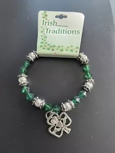 Pulsera con cuentas de trébol Irish Traditions - Nueva - Imagen 1 de 3