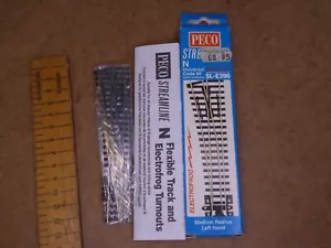 Peco Streamline N gauge Electrofrog SL-E396 Medium Radius Left Hand Points-boxed - Picture 1 of 13