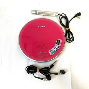 Sony D-NE730 CD Walkman Portable Player G-Protection MP3 Tested Working PINK JPN - Afbeelding 1 van 10
