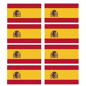8 x glänzende Vinyl Aufkleber - Spanien kleine Flagge Fahrradhelm FLAG30D - Bild 1 von 1