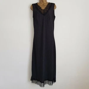 NEW Ulla Popken Plus Size 16-26 Black Polka Dot Lace Spotted Evening Midi Dress - Picture 1 of 7