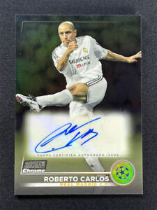 2023 Topps Stadium Club Chrome UEFA Roberto Carlos #CA-RC Black Auto SSP 4/10