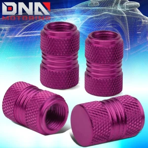 4PCS 17MM KNURLED PURPLE ALUMINUM TIRE RIM AIR PORT DUST COVER VALVE STEM CAPS - Picture 1 of 5
