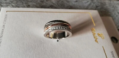 Damen Ring Messing rhodiniert rosévergoldet rutheniumb. Swarovski Größe 63 (23) - Bild 1 von 4