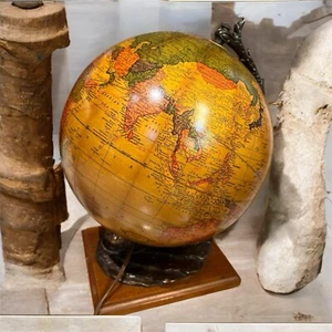 De colección RARO 1949 Crams 10.5” Globo Iluminado Serpiente Marina El Delfín Art Nouveau - Imagen 1 de 20