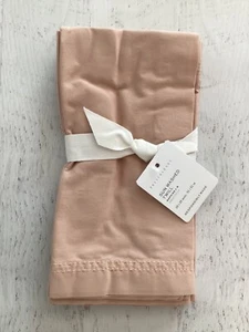 Pottery Barn sunwashed twill cotton Napkins Blush PINK 22" Square Set of 4 NWT - Picture 1 of 4