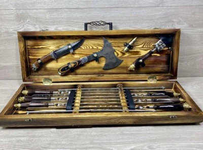 Skewers with animal heads portable mangal-legs grill BBQ barbecue (7907) - Image 1 of 4