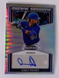 2022 PANINI PRIZM ANDY PAGES AUTO SILVER LOS ANGELES DODGERS - Picture 1 of 2