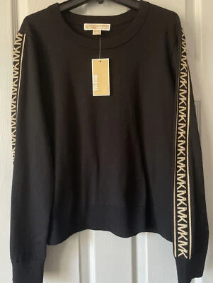 Novo com etiquetas Michael Kors suéter de tricô preto mistura de algodão, tamanho XS, Ret.$110,00 - Imagem 1 de 4