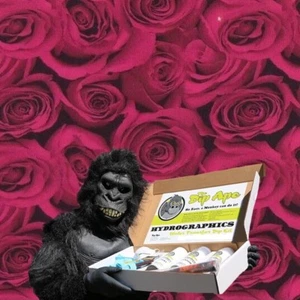 HYDROGRAPHIC FILM KIT RED & BLACK ROSES FLOWER PINK DIP APE WATER TRANSFER HYDRO - Picture 1 of 10