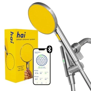 hai Smart Duschkopf, Bluetooth, Edelstahl LED-Leuchten, Zitrone, 1,8 GPM - Bild 1 von 6