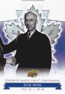 17/18 UD MAPLE LEAFS CENTENNIAL..DICK IRVIN..DIE CUT..# 31..FREE COMBINED SHIP - Bild 1 von 1