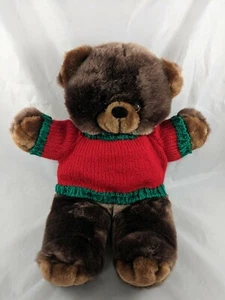 Goffa Braunbär Plüsch Weihnachten Strick Pullover 16 Zoll Stofftier Spielzeug - Bild 1 von 7