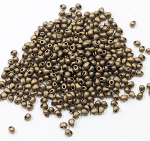 Perline goccia vetro vintage TOHO Giappone bronzo metallizzato opaco oro 8/0 10 g C33-113 - Foto 1 di 3
