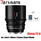 7artisans 85mm T2.0 Full Frame Cinema Lenses For Sony E Leica Nikon Z5 CanonEOSR