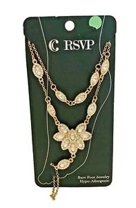Charming Barefoot Jewelry GOLDTONE Rhinestone Wedding Bridal Jewelry J6482 - Picture 1 of 6