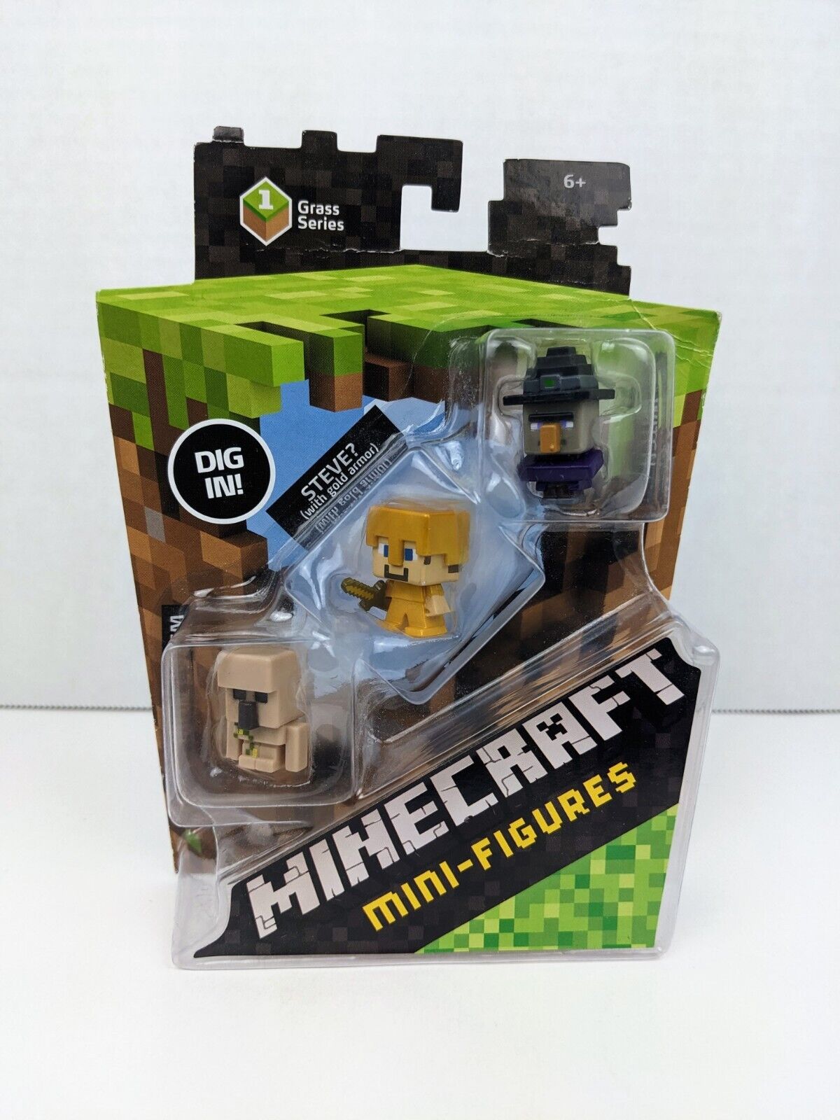 Bonecos Steve E Golem De Ferro Armadura Minecraft Playset - R$ 222,9