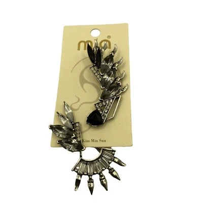 Mia Lux por Kim Min Sun Pendiente Pendientes Pendientes Blanco y Negro Estrás Disfraz  Foto 1 de 4