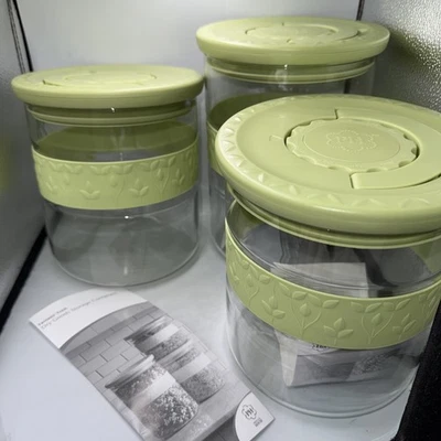 Princess House Fantasia Fresh Glass Storage Containers (3) 2-3 QtAnd 1-4 Qt New - Image 1 of 4