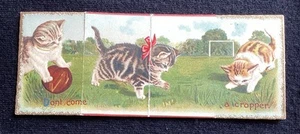 Vintage Cats kitten trade greeting card soccer football “cropper”. RARE flaw - Picture 1 of 5